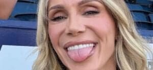 Charlotte Flair sticking out her tongue