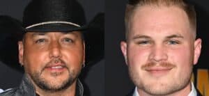 Jason Aldean (left) Zach Bryan (right)