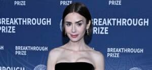 Lily Collins poses for photo