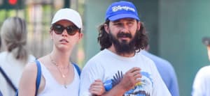 Mia Goth and Shia LaBeouf during a Disneyland date in 2021