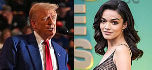 Donald Trump (left) Rachel Zegler (right)