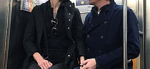 Ewan McGregor and girlfriend Mary Elizabeth Winstead kiss and hold hands while riding the Subway in NYC