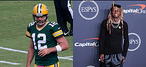 Aaron Rodgers (left) Lil Wayne (right)