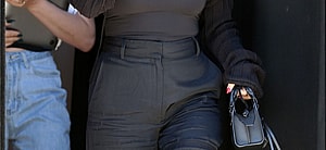 Kourtney Kardashian is seen leaving boohoo on Melrose place