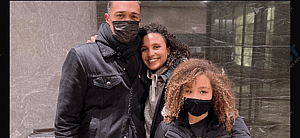 Marilee Fiebig with TJ Holmes & daughter