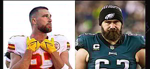 Travis Kelce (left) Jason Kelce (right)