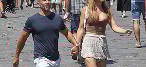 Chrishell Stause and Jason Oppenheim at the Colosseum and Roman Forum