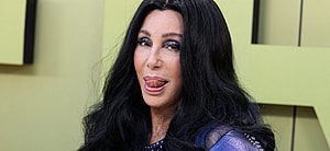 Cher arrives at the Versace Fall/Winter 2023 Fashion Show