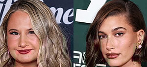 Gypsy Rose Blanchard smiling (left) Hailey Bieber smiling (right)