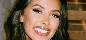 Maya Jama smiles close up