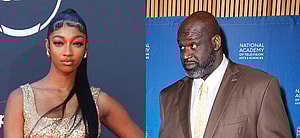Angel Reese, Shaquille O'Neal photo collage