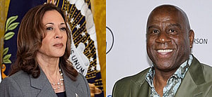 Kamala Harris (left) Magic Johnson (right)