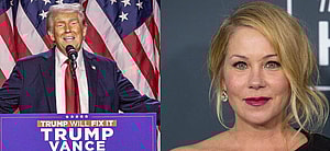 Donald Trump (left) Christina Applegate (right)