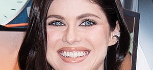 Alexandra Daddario smiles close up