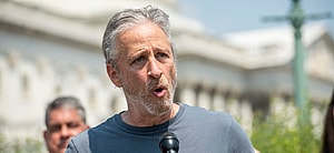 Jon Stewart and John Feal hold a press conference to unveil legislation to address toxic exposure