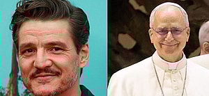 Pedro Pascal (left) Pope Leo XIV (right)