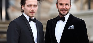 Brooklyn Beckham and dad David Beckham at 'Our Planet' Premiere