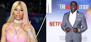 Photo collage of Nicki Minaj and Shannon Sharpe.