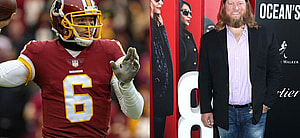 A photo collage of Mark Sanchez and Nick Mangold