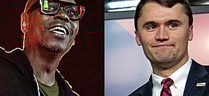 Dave Chappelle (left) Charlie Kirk (right)
