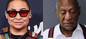 Photo collage of Raven Symone and Bill Cosby.
