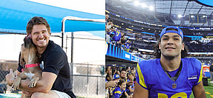 Photo collage of Justin Herbert and Puka Nacua.