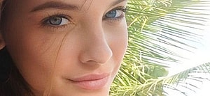 Barbara Palvin close up and smiling
