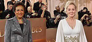 A photo collage of Wanda Sykes and Jean Smart on the red carpet at the 83rd Annual Golden Globe Awards