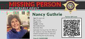 Nancy Guthrie's Missing Person's Alert