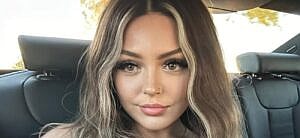 Haley Nicole takes selfie in car