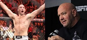 Sean Strickland (left) Dana White (right)