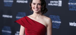 Daisy Ridley wearing an Oscar de la Renta dress arrives at the World Premiere Of Disney's 'Star Wars: The Rise Of Skywalker'