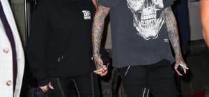 Kourtney Kardashian and Travis Barker seen hand-in-hand as leaving their hotel in NYC