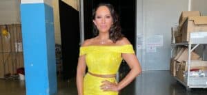 A photo of Cheryl Burke in this gorgeous yellow color two-piece