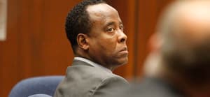 A photo of Dr. Conrad Murray during a court hearing.