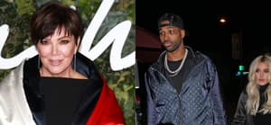 Kris Jenner smiling; Tristan Thomspon and Khloé Kardashian holding hands.