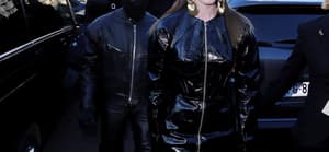 Kanye West and Julia Fox at the Schiaparelli fashion show