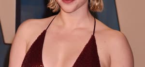 Lili Reinhart In Red Sparkly Gown