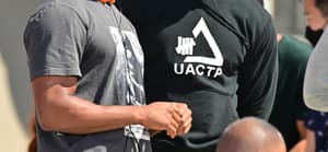 Michael B Jordan is all smiles as he directs quot Creed III quot directing a shirtless Jonathan Majors