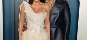 Kim Kardashian & Kanye West at a Vanity Fair Oscar Party