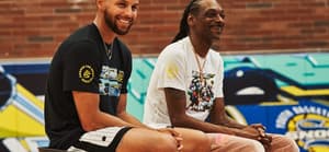 Stephen Curry and Snoop Dogg team up for youth hoops in Long Beach, California