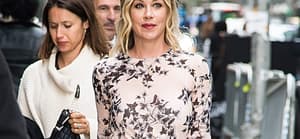 Christina Applegate and Seth Rogen are seen arriving to the apos The Late Show With Stephen Colbert apos in New York