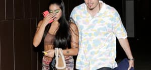 Lourdes Maria Ciccone Leon leaves the Versace fashion show with her boyfriend during the Milan Fashion Week