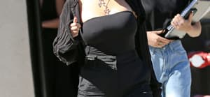 Kourtney Kardashian is seen leaving boohoo on Melrose place