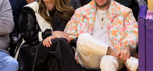 Selena Gomez and Benny Blanco at Lakers vs Heat game
