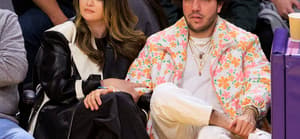 Selena Gomez and Benny Blanco at a basketball game