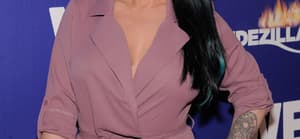Angelina Pivarnick poses on the red carpet at WEtv's Premiere Fashion Event Celebrating the Return of Bridezillas