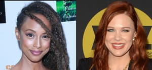 A collage of Trina McGee and Maitland Ward smiling on the red carpet