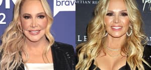 A collage of Shannon Beador and Tamra Judge smiling on different red carpet events