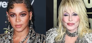 A photo collage of Beyoncé and Dolly Parton